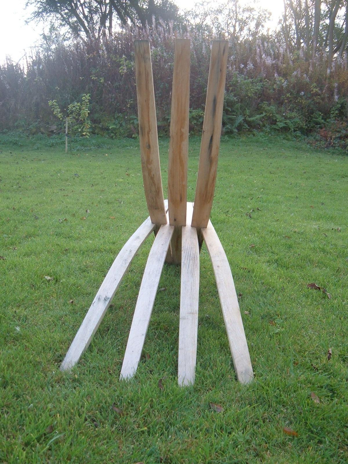 Reclaimed curved wood pieces