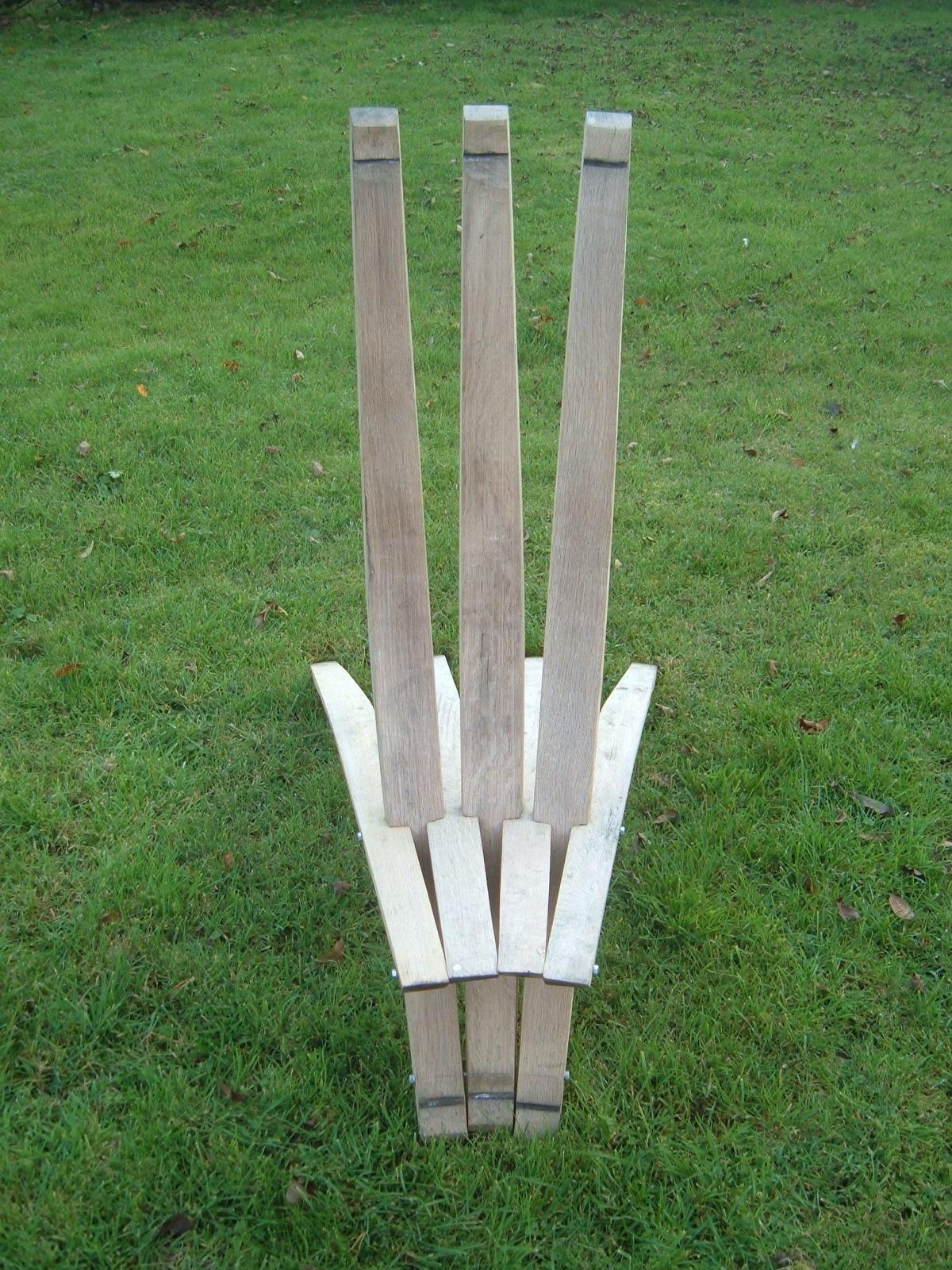 Reclaimed whisky barrel chair from the front